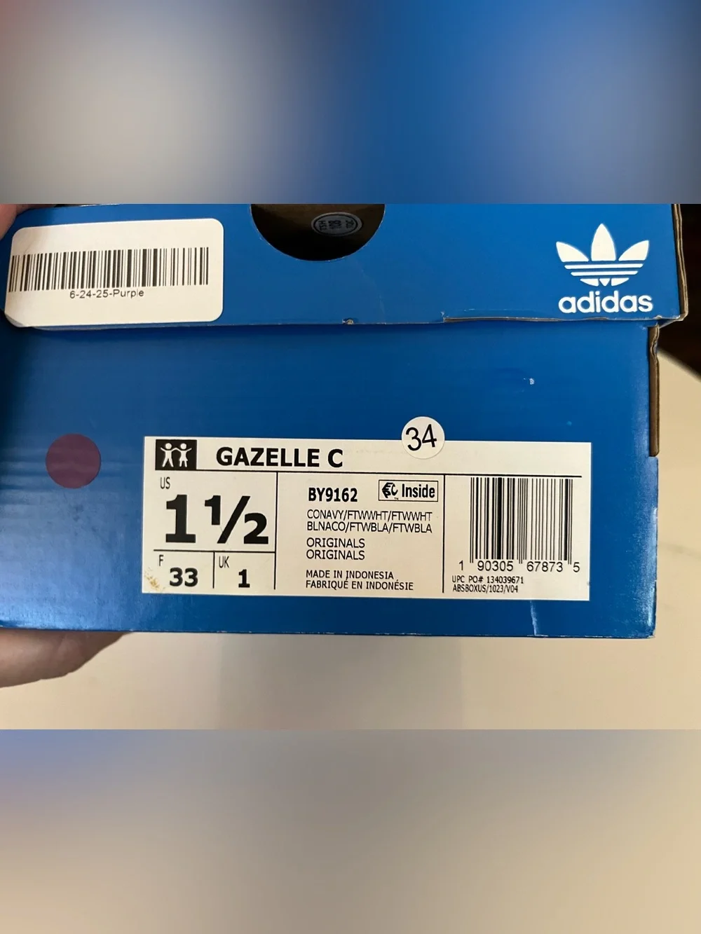 adidas kids Navy and White Suede Sneakers